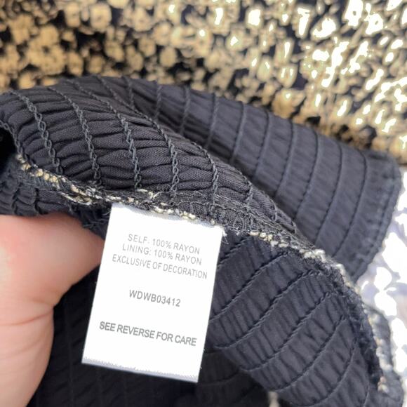 LOST + WANDER Pick Me Golden Hour Smocked Mini Dress Yellow Black {3M23} - Picture 7 of 7